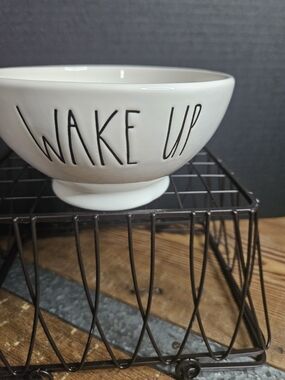 Rae Dunn White 'WAKE UP' Ceramic Bowl